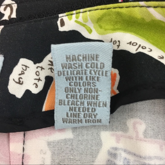 Vintage Valerie Stevens Graphic Skirt Sz 8P Black Multi Neon A-line Wardrobe Art - Picture 8 of 8